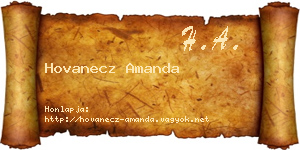 Hovanecz Amanda névjegykártya